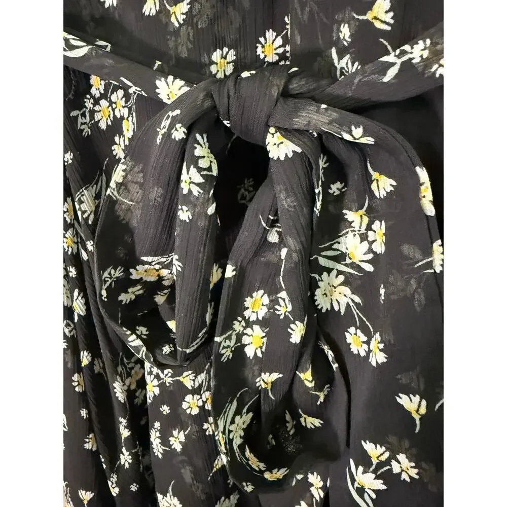 Karl Lagerfeld Floral Hi-Lo Wrap Dress - Size 0 - Picture 4 of 8